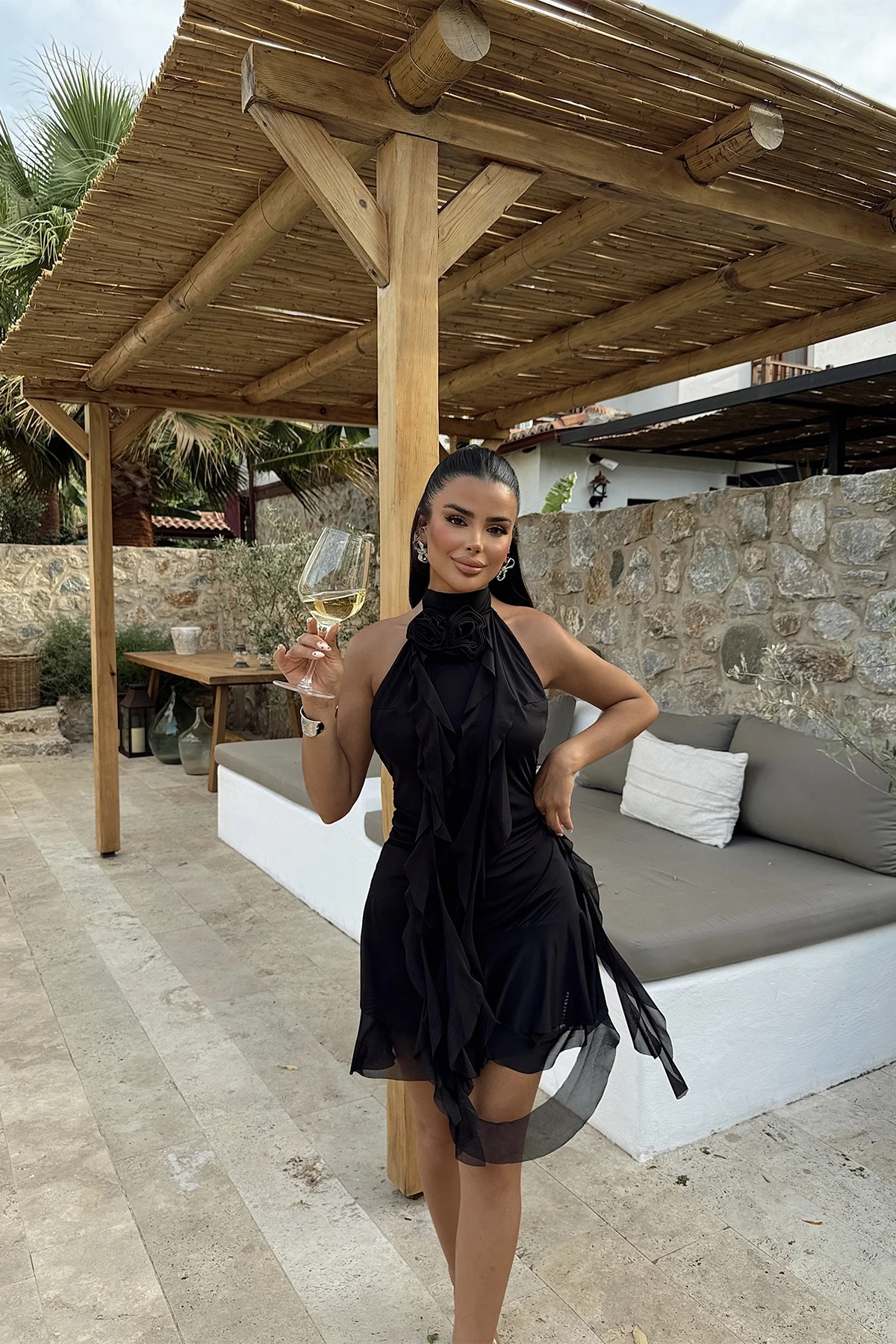 Picture of Black Tulle Mini Dress