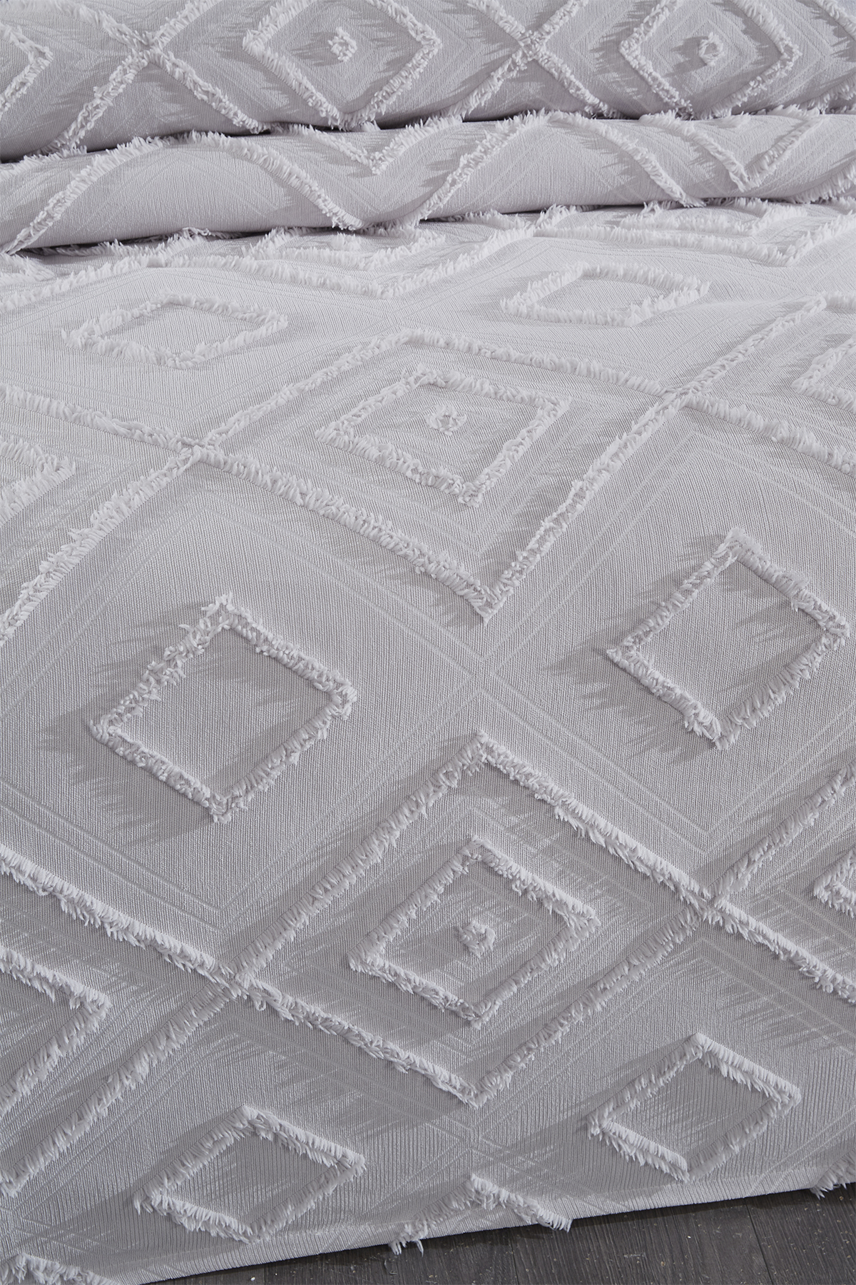 Picture of Çeyiz Diyarı Samira 3 Parça Çift Kişilik Pike Takımı Gri