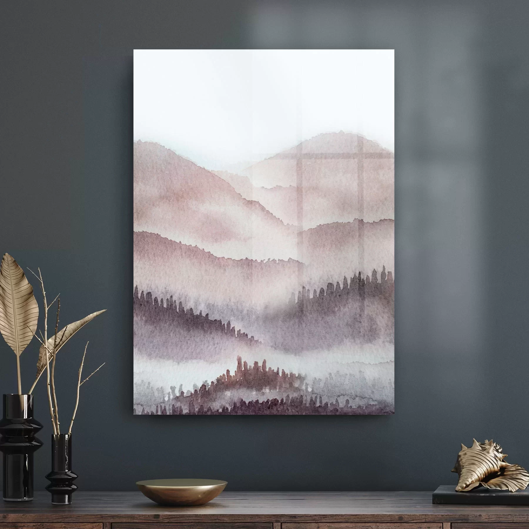 Picture of Decovetro Cam Tablo Sulu Boya Manzara 30x40 cm