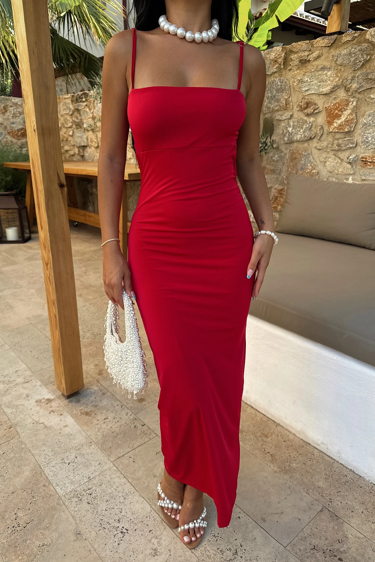 Picture of Red Back Detail Dress