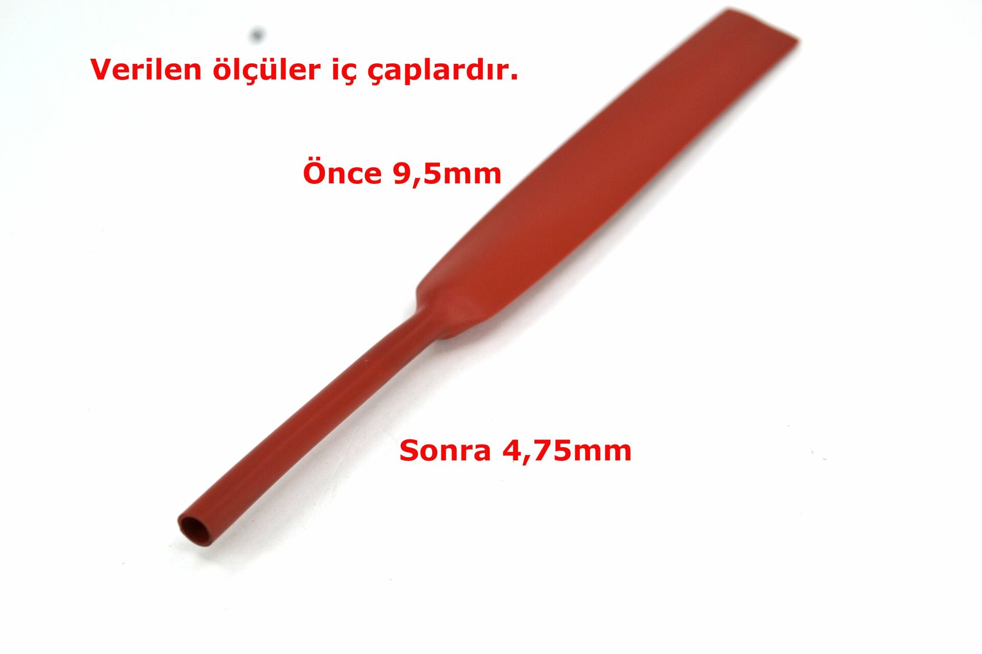 Picture of 9,5mm Kırmızı Isı İle Daralan Makaron Kablo Izolasyon