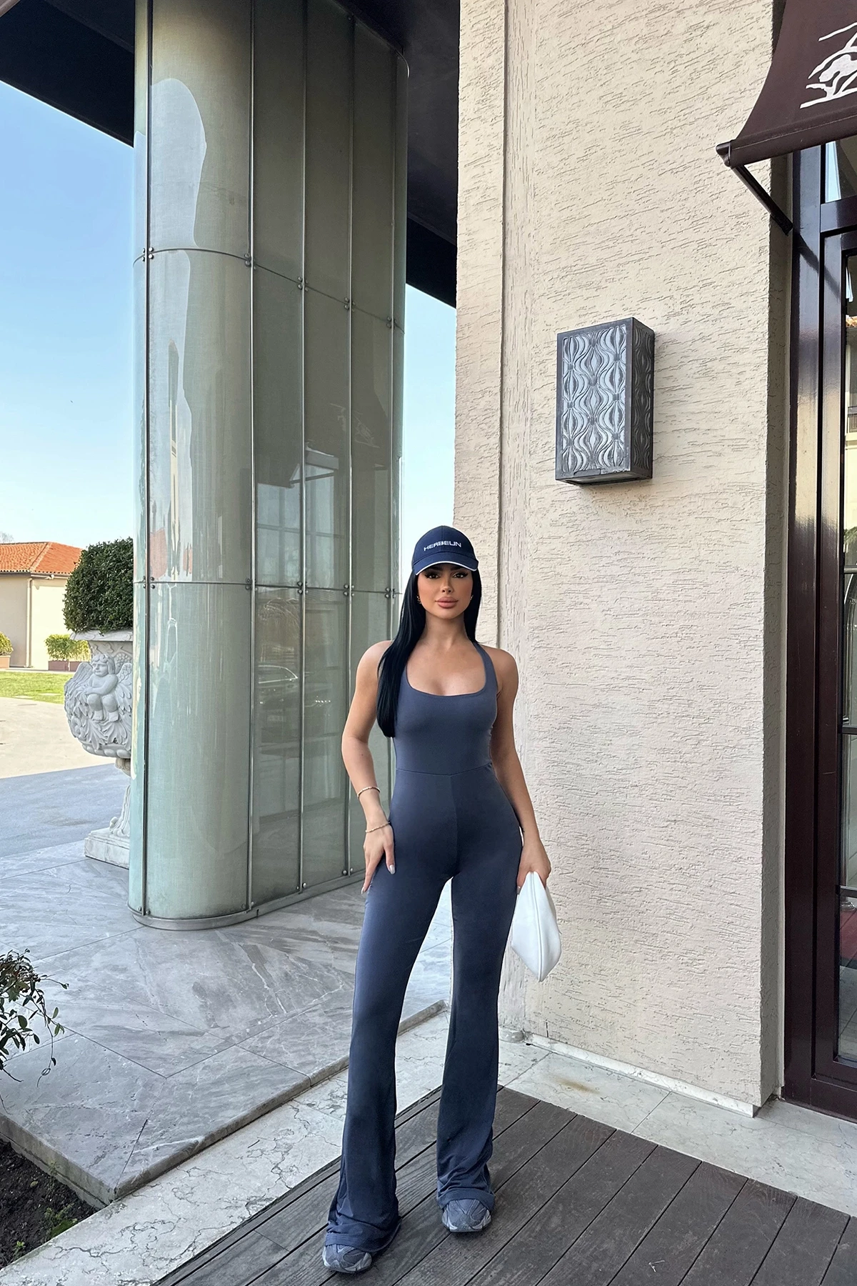 Picture of Anthracite Strappy Long Jumpsuit