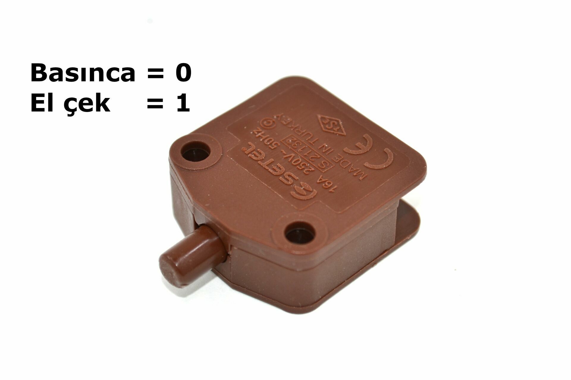 Picture of Karavan Kapı Kapak Dolap Buton Anahtar 1-0 Ters Çalışan Kahve MT-ANY09