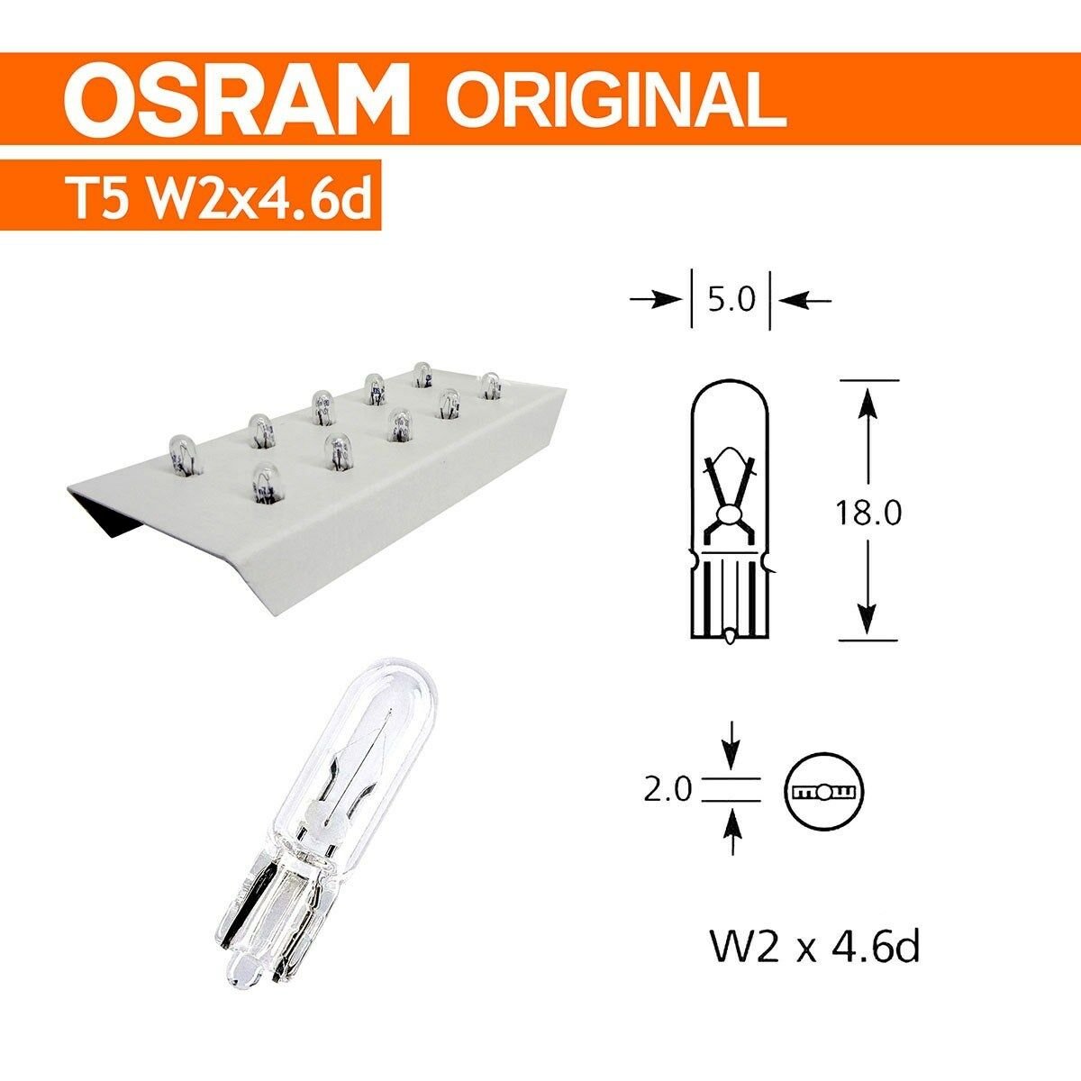 Picture of 12V T5 1,2W Dipsiz Gösterge Kadran Ampulü 10 Adet Orjinal 2721 10X