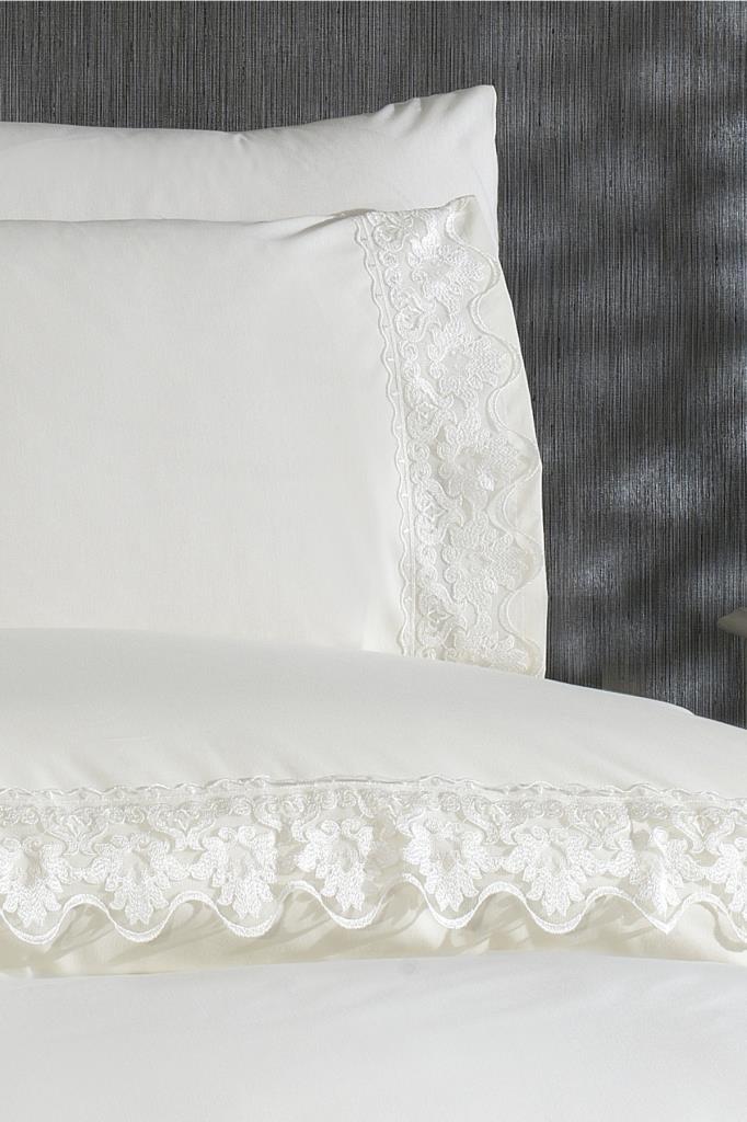 Picture of Fransız Dantelli Neriman Çeyizlik Nevresim Takımı Krem