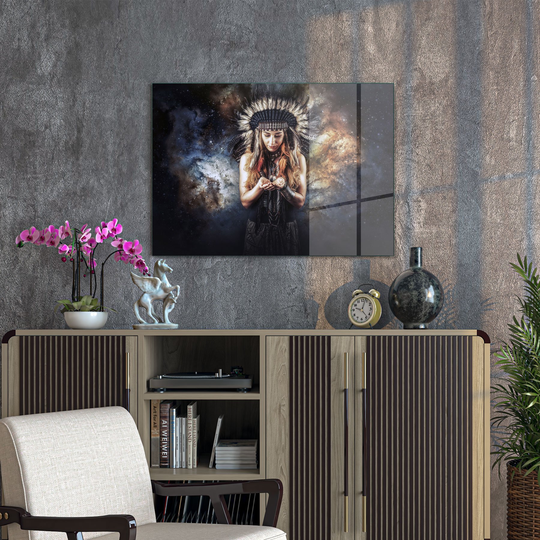 Picture of Decovetro Cam Tablo Spiritual Kızılderili Kadın 70x100 cm