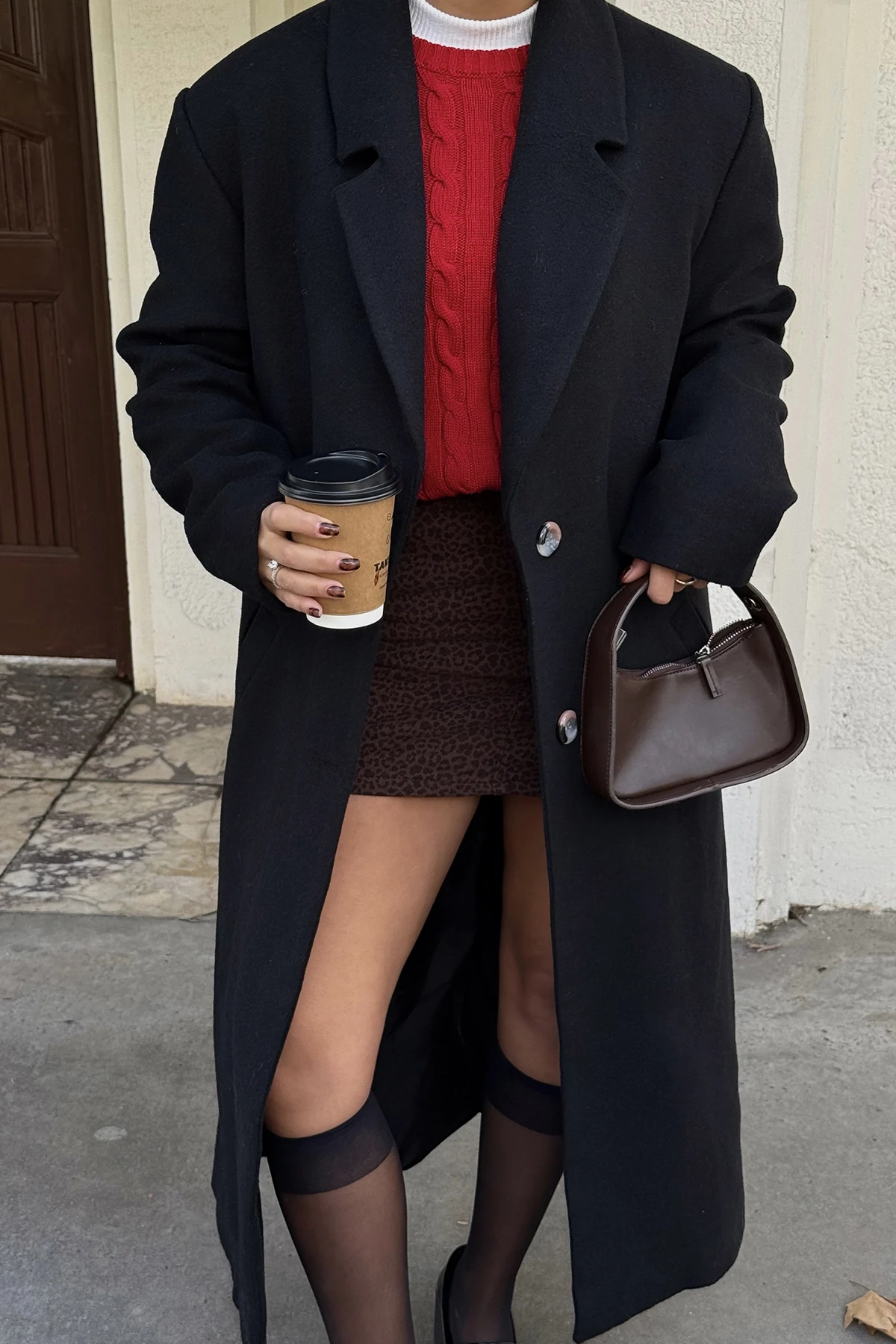 Picture of Black Button Detail Coat