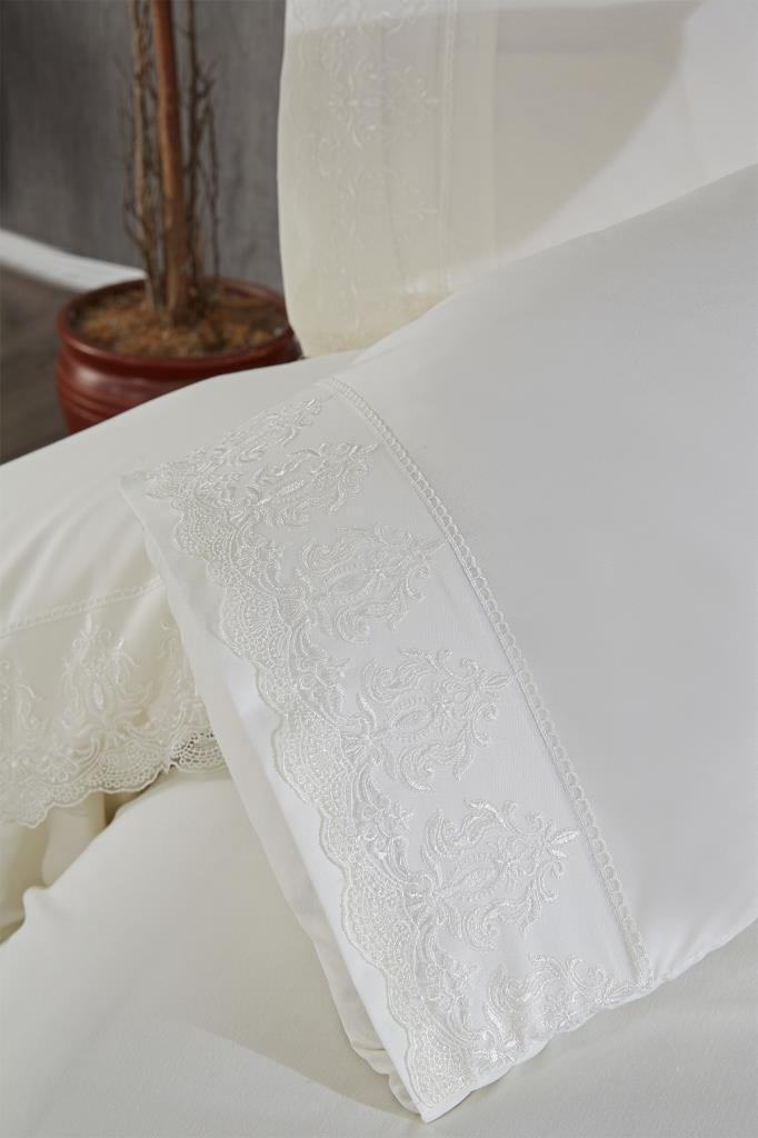 Picture of Fransız Dantelli Leyla Çeyizlik Nevresim Takımı Krem