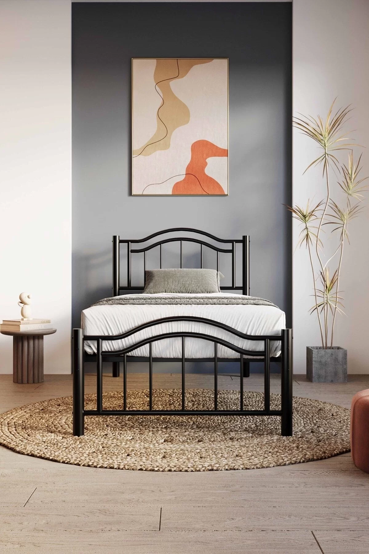 Picture of Belinay Tek Kişilik Ferforje Siyah Metal Karyola