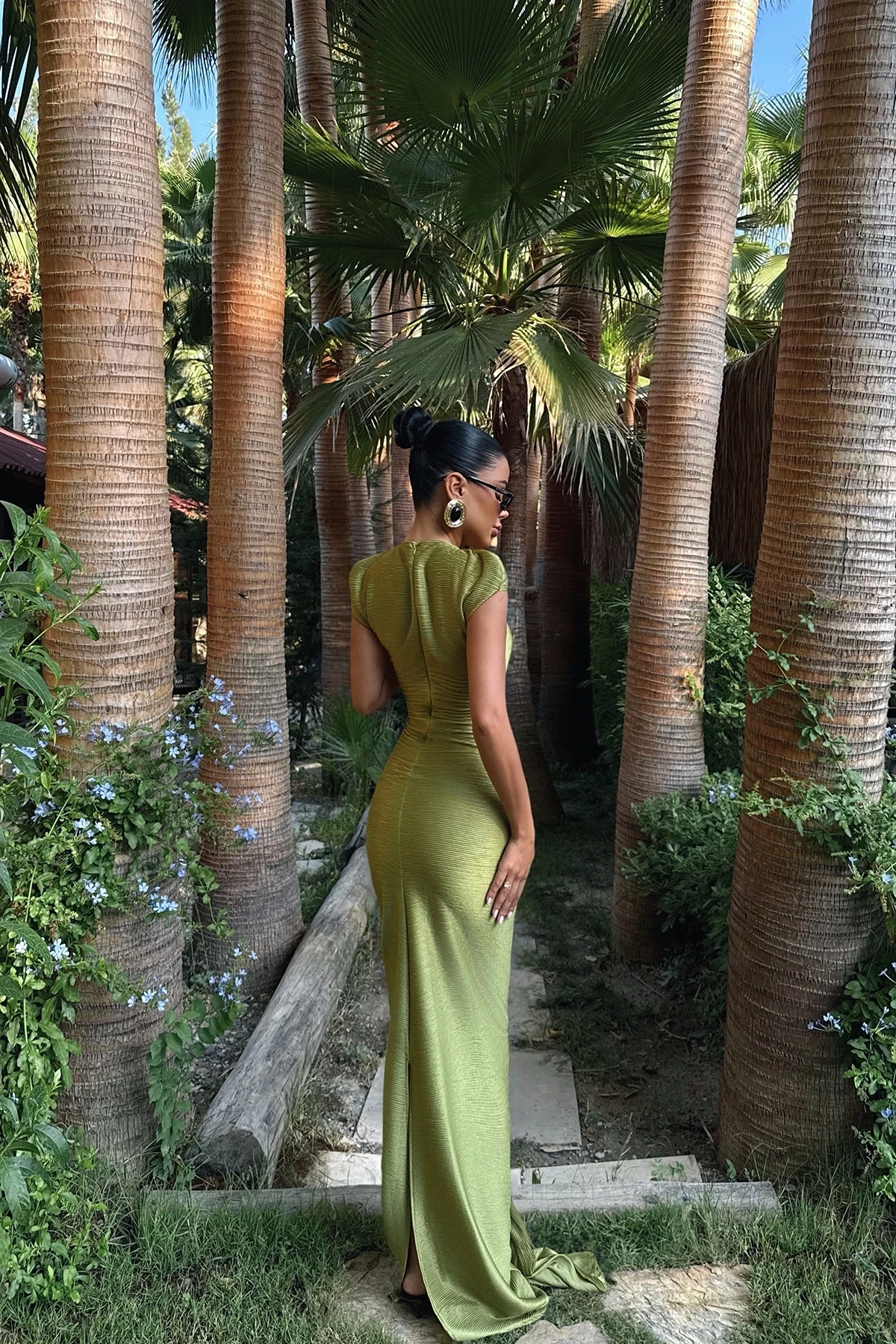 Picture of Oil Green Orleans Long Dress