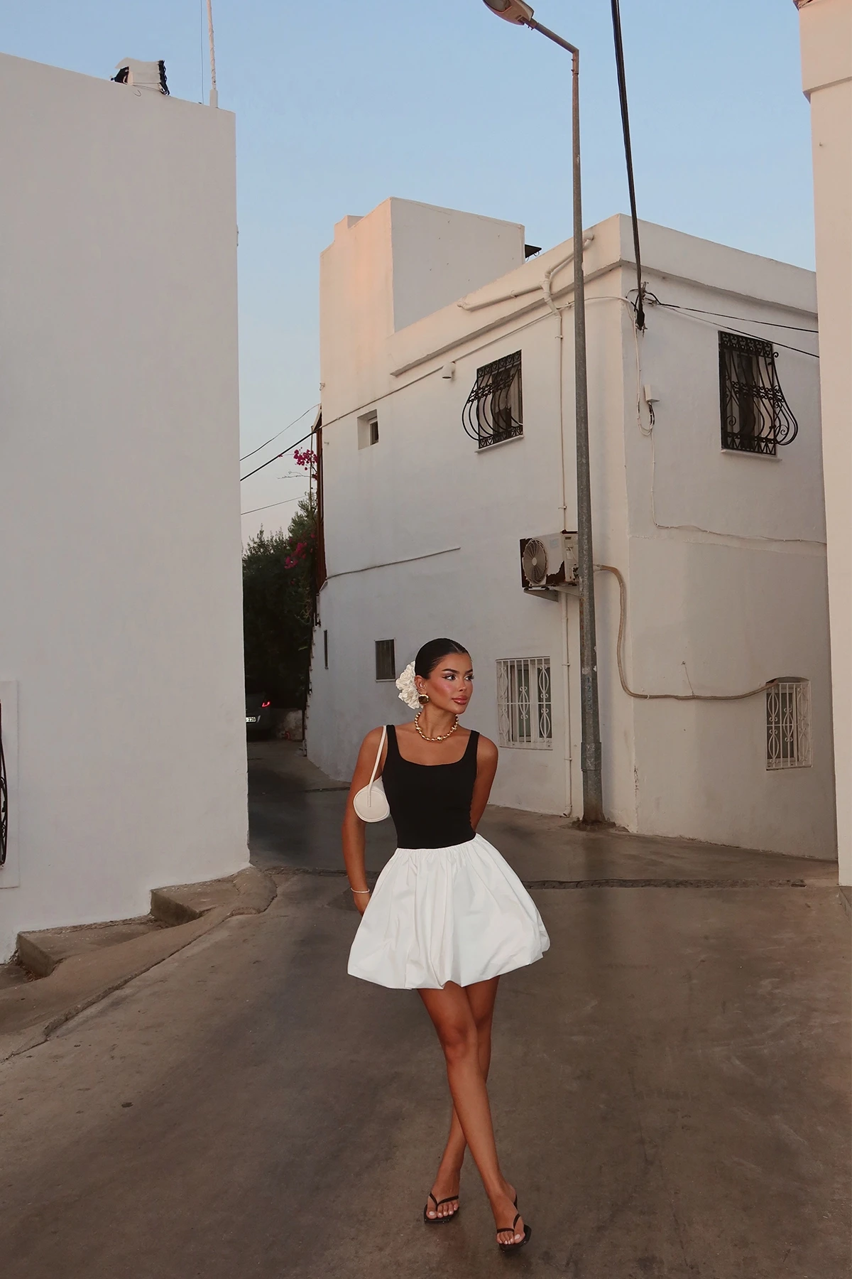 Picture of Lena Black Square Neck Balloon Dress