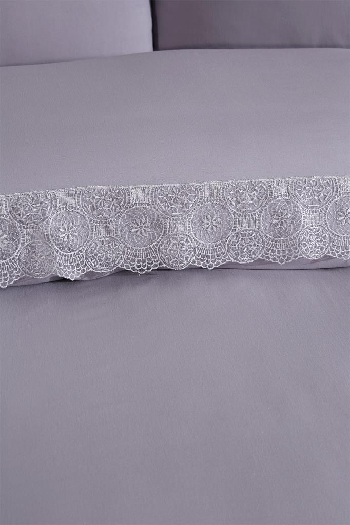 Picture of Fransız Dantelli Perihan Çeyizlik Nevresim Takımı Gri