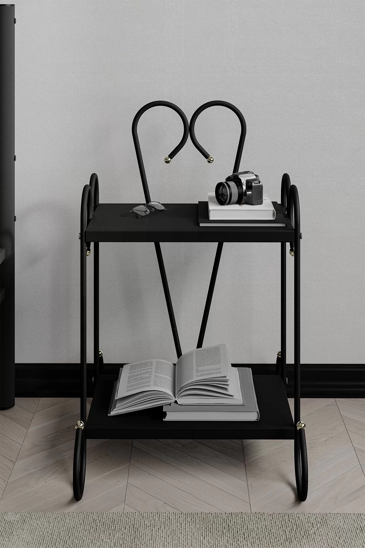 Picture of Bergama Retro Ferforje Metal Komodin Siyah