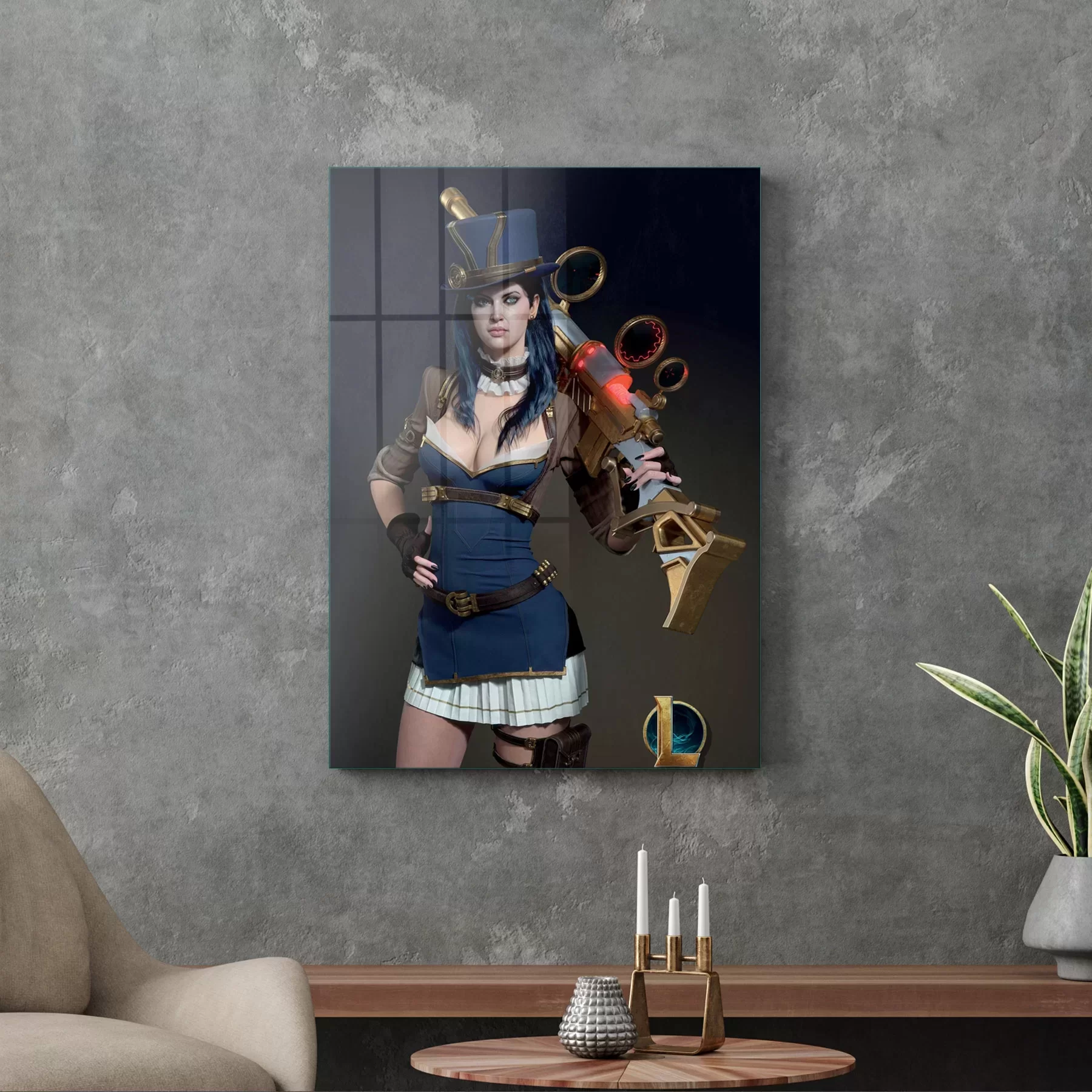 Picture of Decovetro Cam Tablo Lol Caitlyn Kiramman 50x70 cm