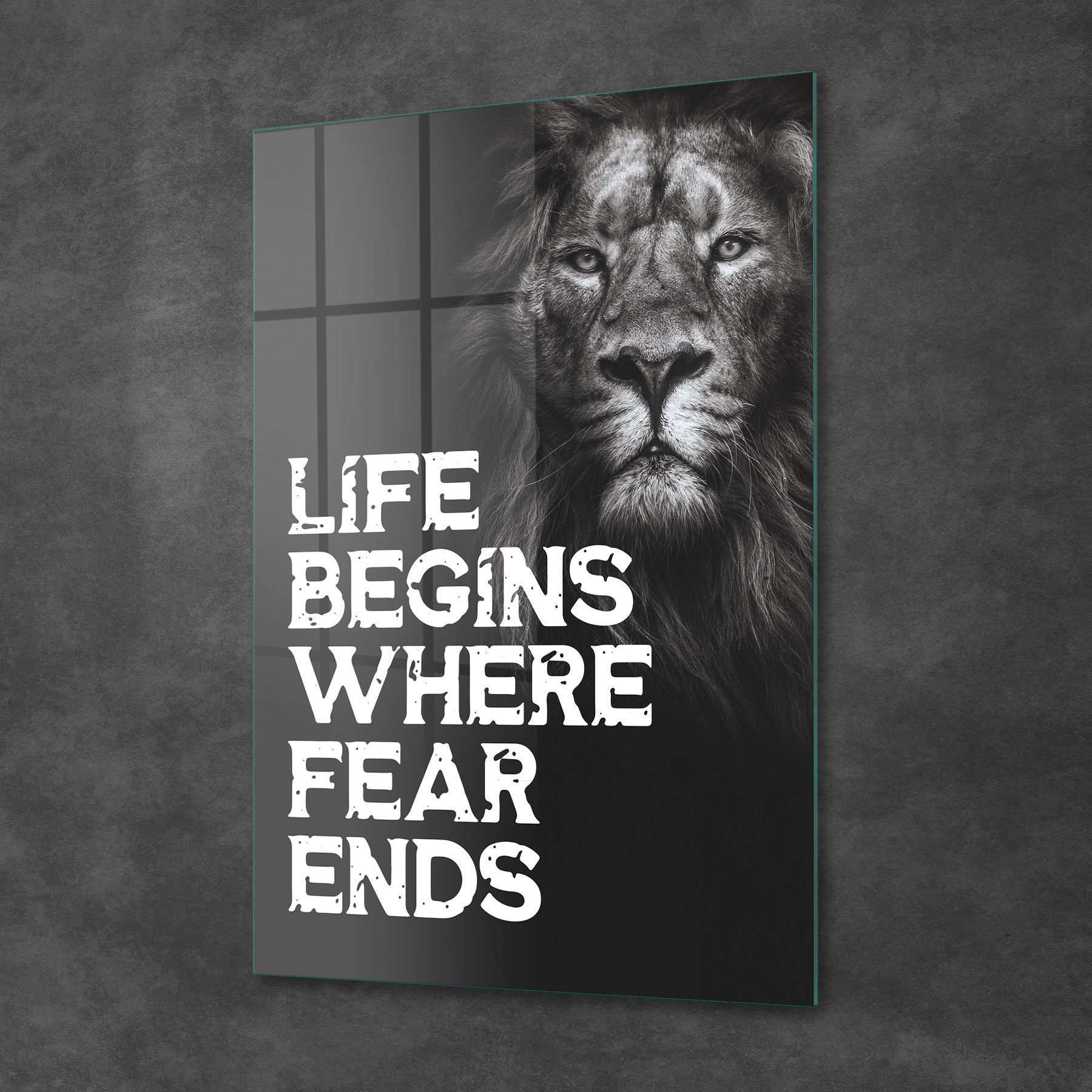 Picture of Decovetro Cam Tablo Fear Ends Motivational 50x70 cm