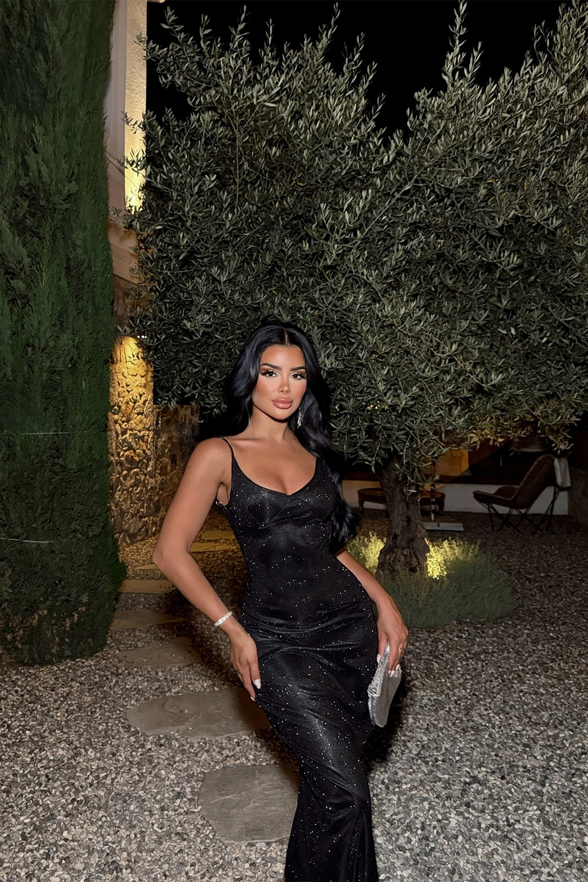 Picture of Black Ellen Glitter Long Dress