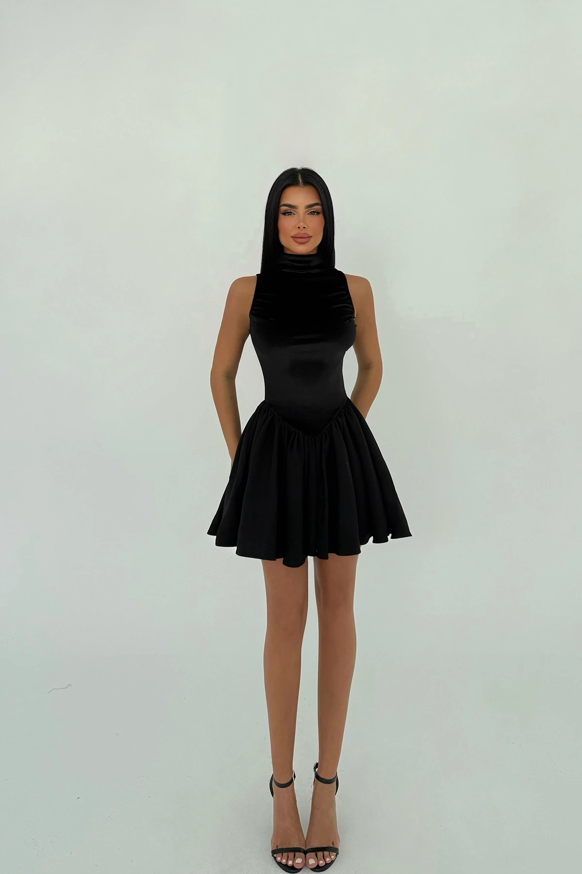 Picture of Black Bougainvillea Mini Dress