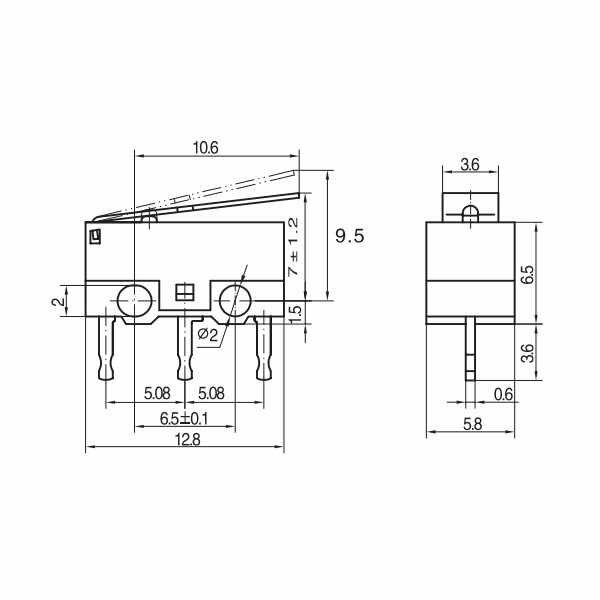 Picture of 5 Adet Mini Micro Switch Kanca Paletli KW10 Z3P