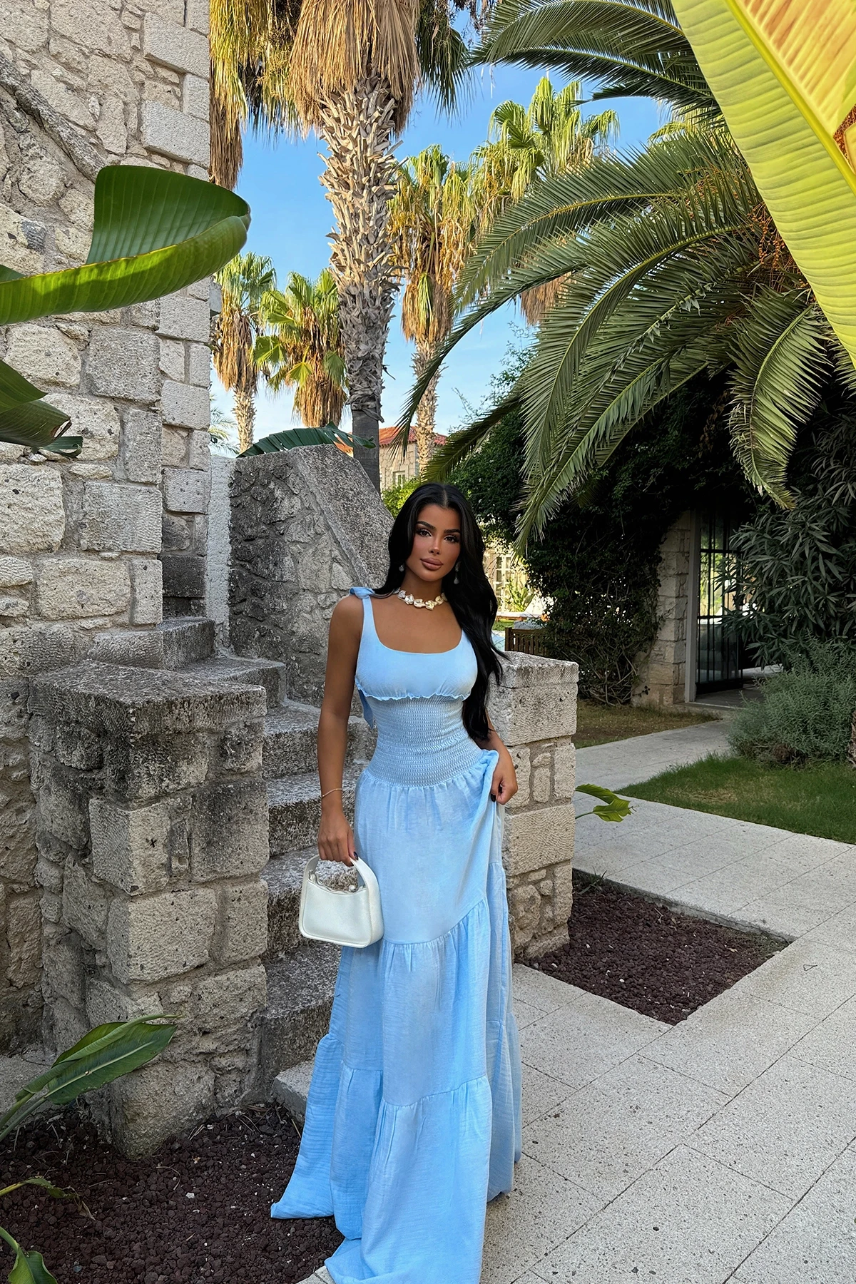 Picture of Blue Strappy Long Dress