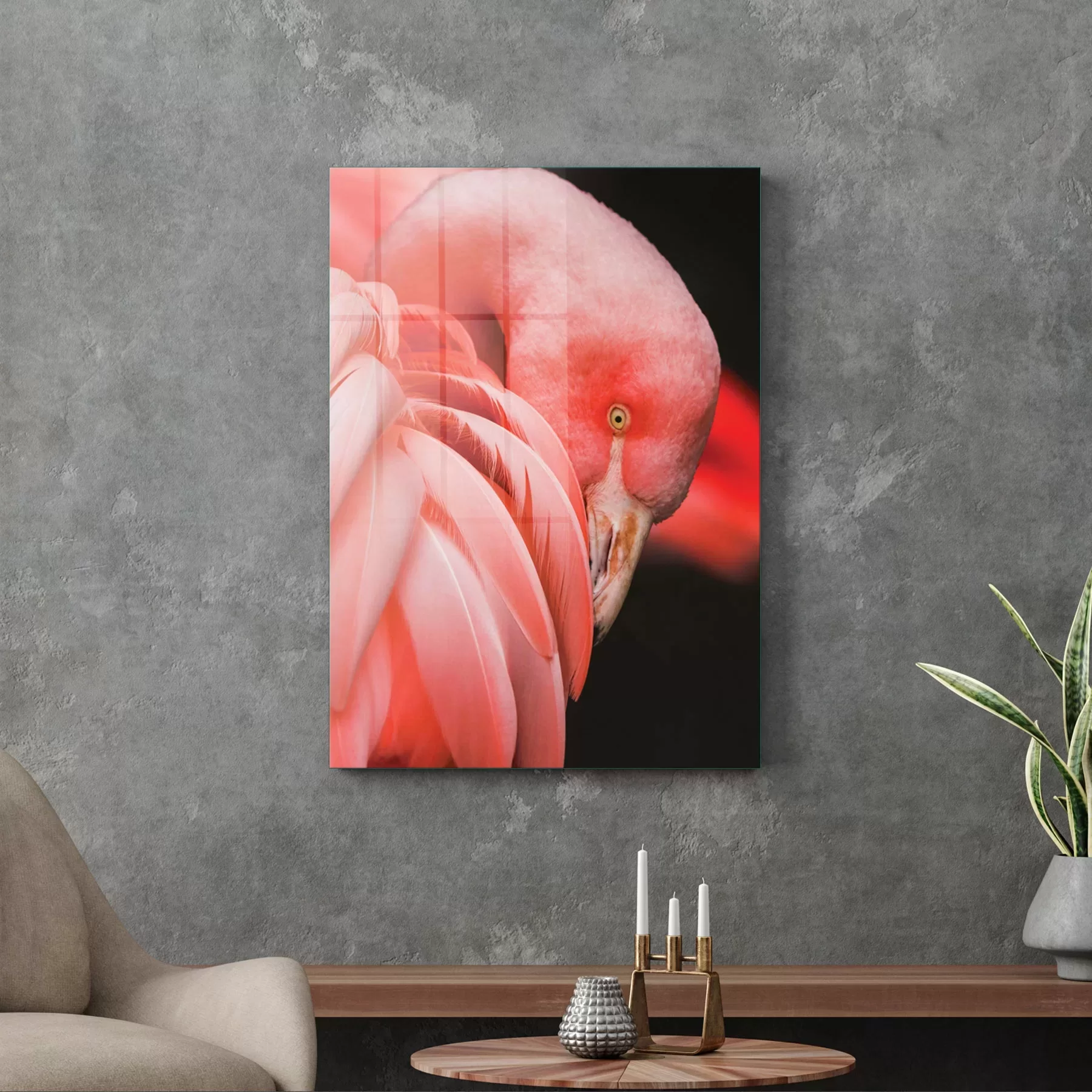 Picture of Decovetro Cam Tablo Flamingo 30x40 cm