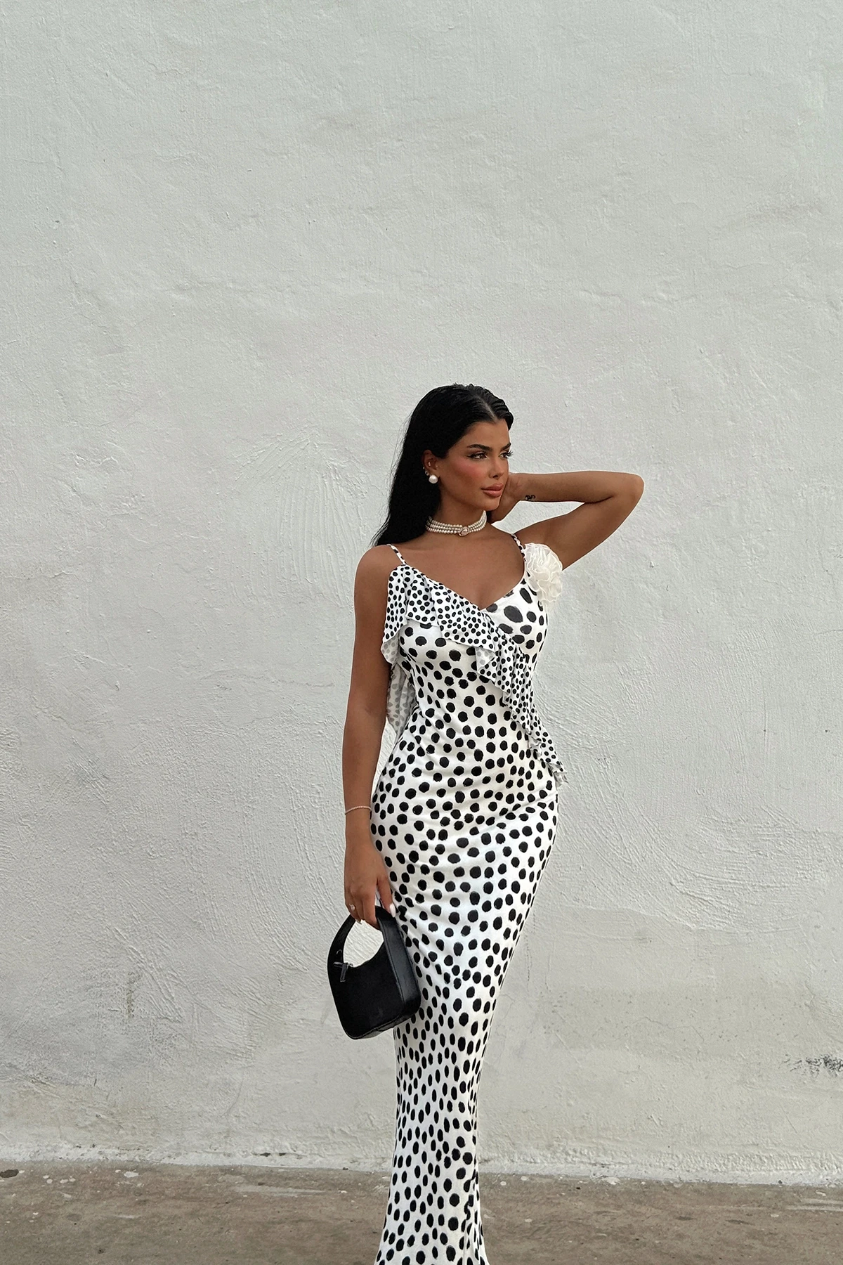 Picture of White Polka Dot Strappy Dress