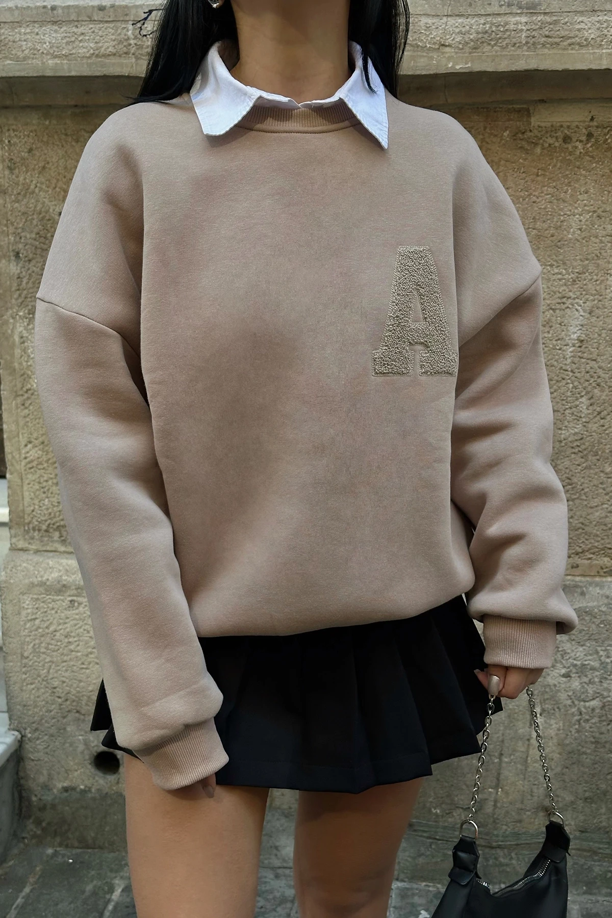 Picture of Beige A Embroidered Sweat