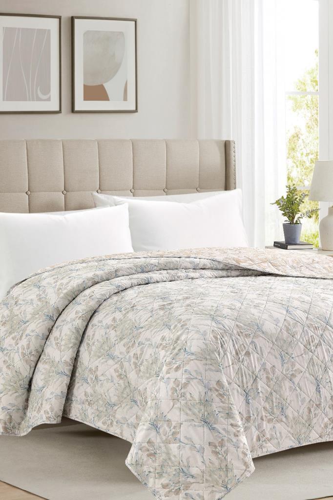 Picture of Sakura Elyaf Dolgulu Çift Taraflı Çift Kişilik 200x220 cm Kırlentsiz Tek Pike Krem