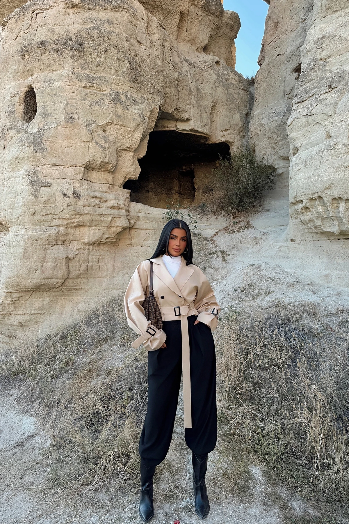 Picture of Cream Double Breasted Collar Jacket