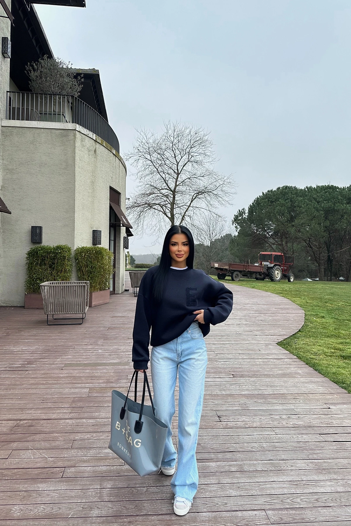 Picture of Navy Blue E Embroidered Sweat