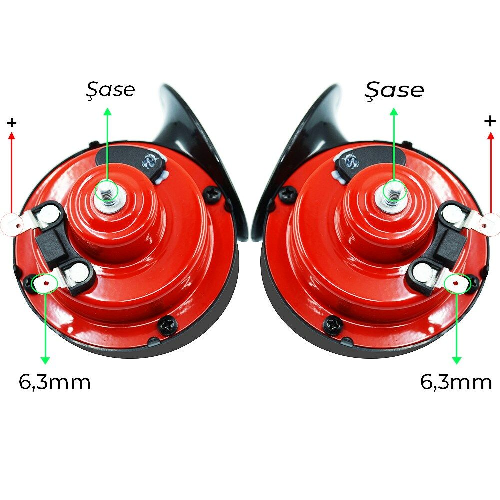 Picture of Üniversal Dadat Salyangoz Korna Takımı 12V Çift Fişli