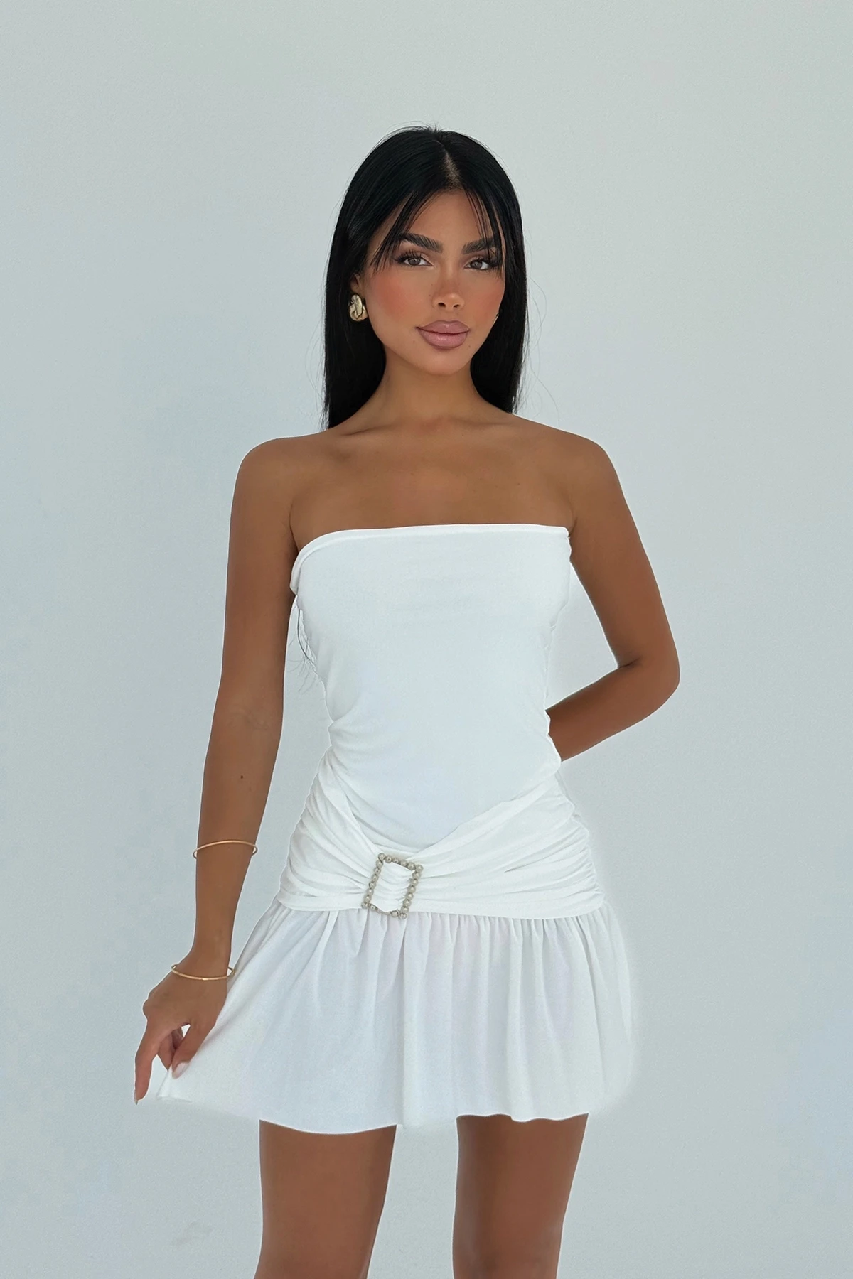 Picture of White Jody Mini Dress with Stone Accessorize