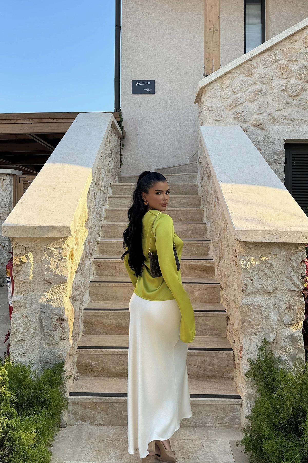 Picture of Oil Green Tie Front Shirt