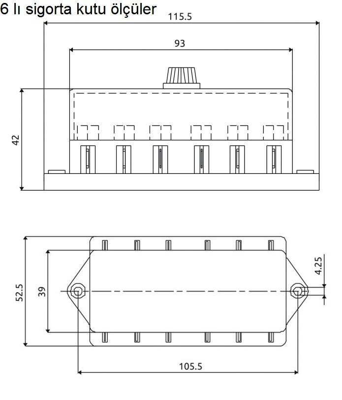 Picture of Standart Bıçak Sigorta Yuvası Kutusu 6 Sigortalık
