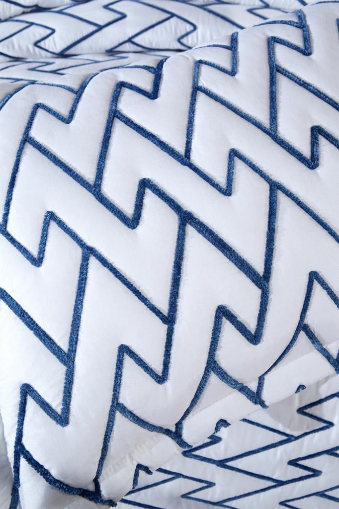 Picture of Maria Kapitoneli Tek Kişilik Yatak Örtüsü 180x240 Krem - Mavi