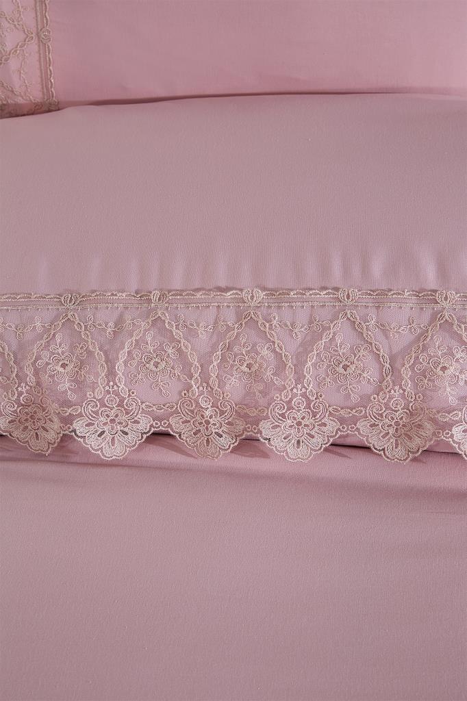 Picture of Fransız Dantelli Nadire Çeyizlik Nevresim Takımı Pudra