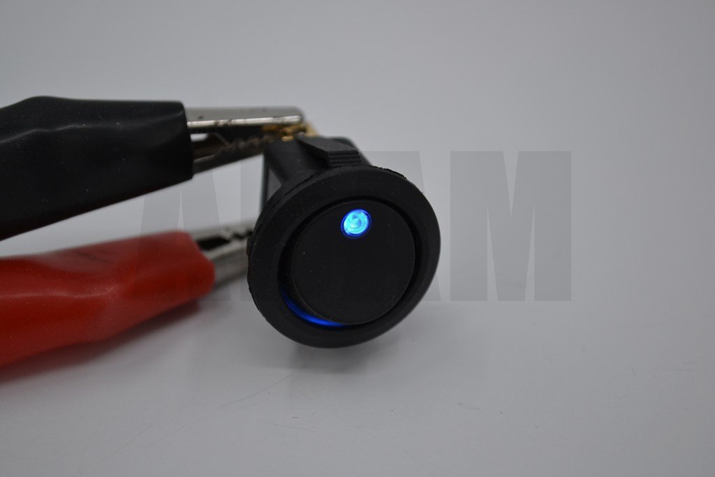 Picture of Yuvarlak Mavi Ledli Elektrik Anahtarı 1-0 Işıklı Rocker 12V