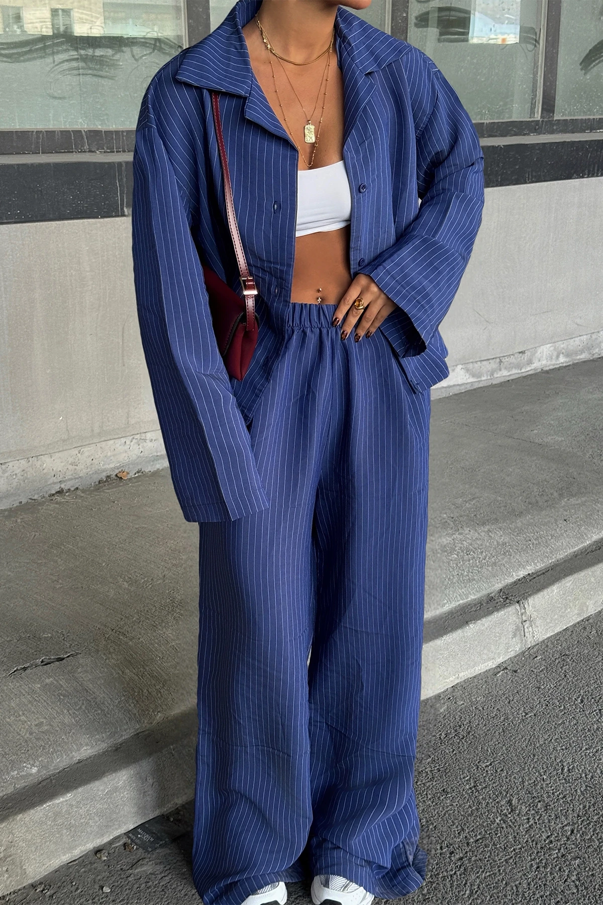 Picture of Navy Blue Trousers Suit