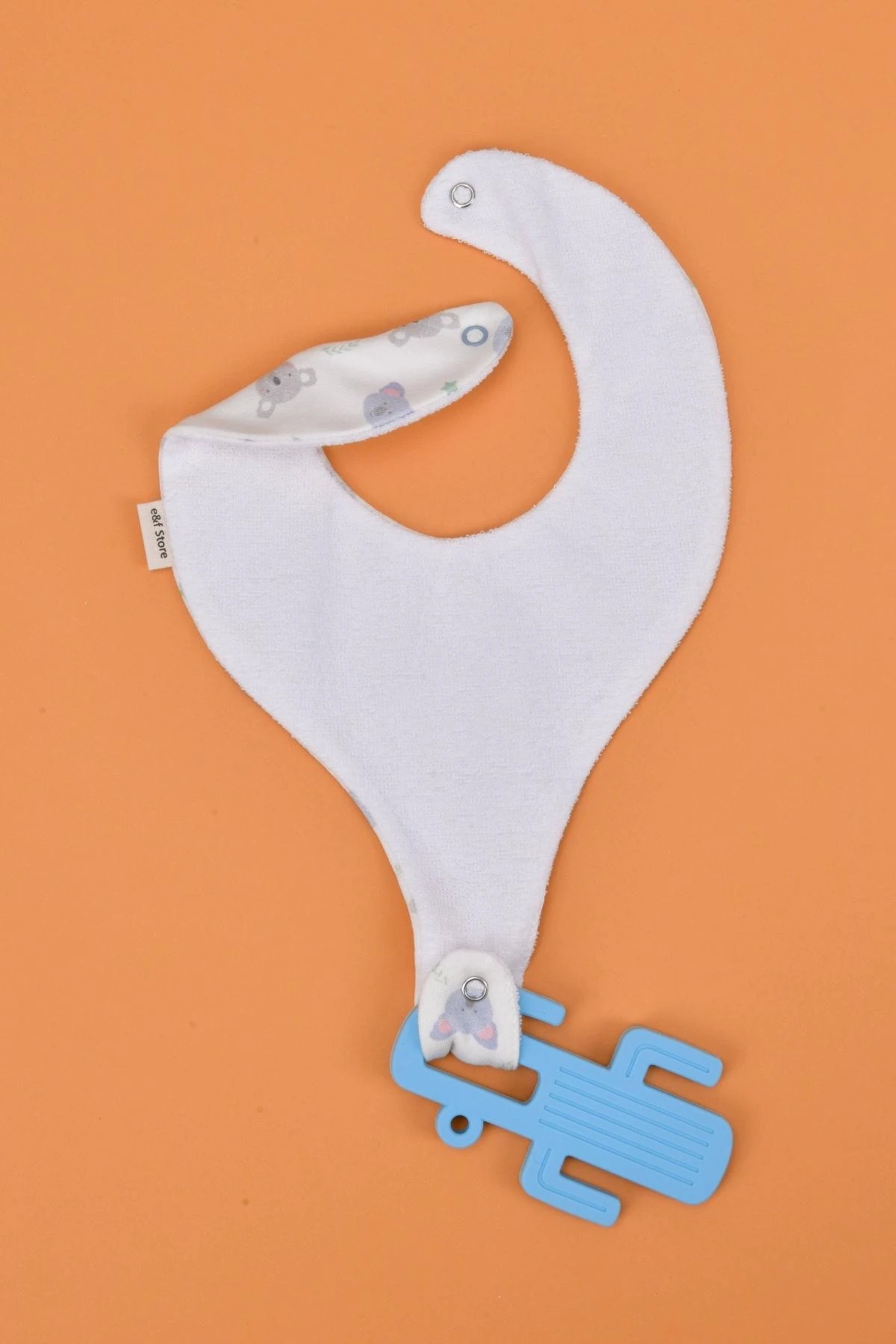 Picture of İkinci Şans - Erkek Bebek Sıvı Geçirmez Emzik Tutucu Mama Önlüğü Seti