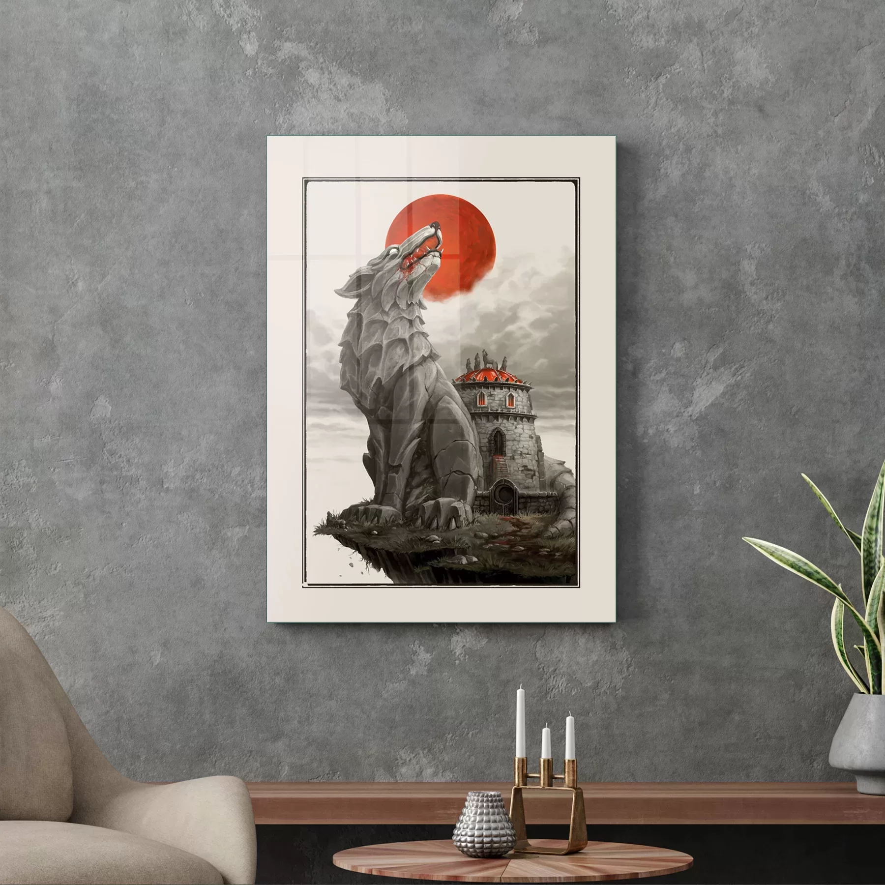 Picture of Decovetro Cam Tablo Red Wolf 70x100 cm