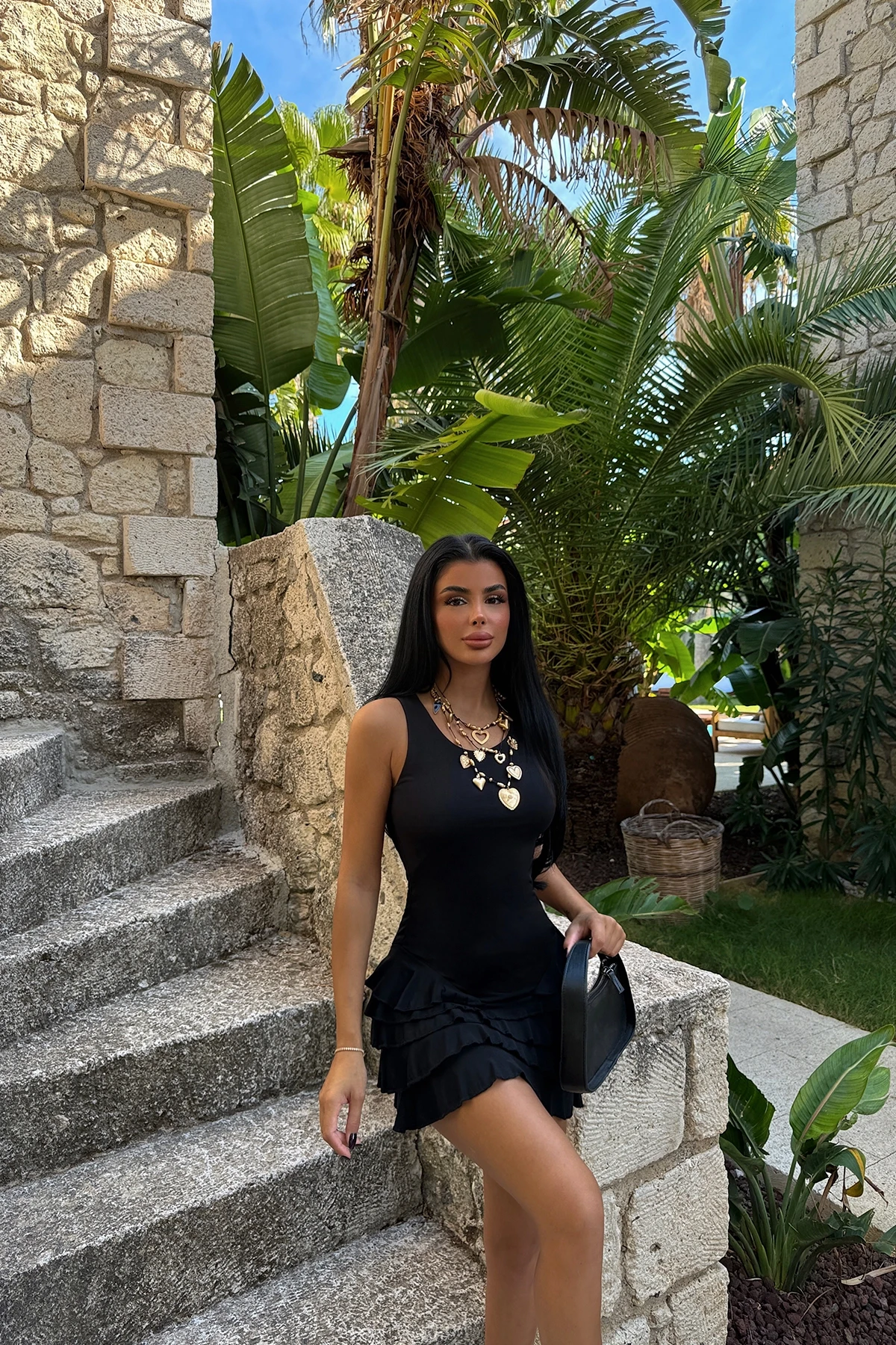 Picture of Black Naia Ruffle Dress