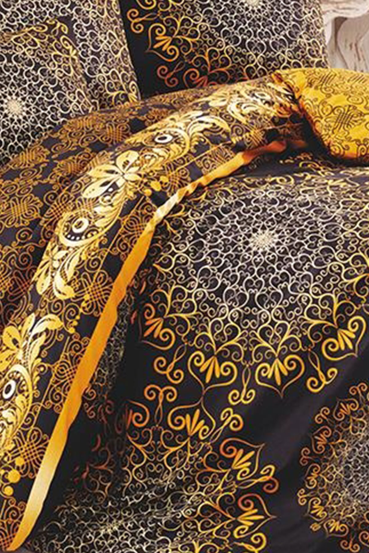 Picture of Osmanlı %100 Pamuk Çift Kişilik Nevresim Takımı Sarı