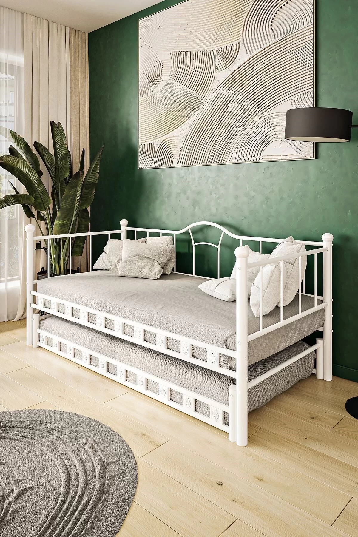 Picture of Kamelya Yavrulu Daybed Sedir Karyola Beyaz