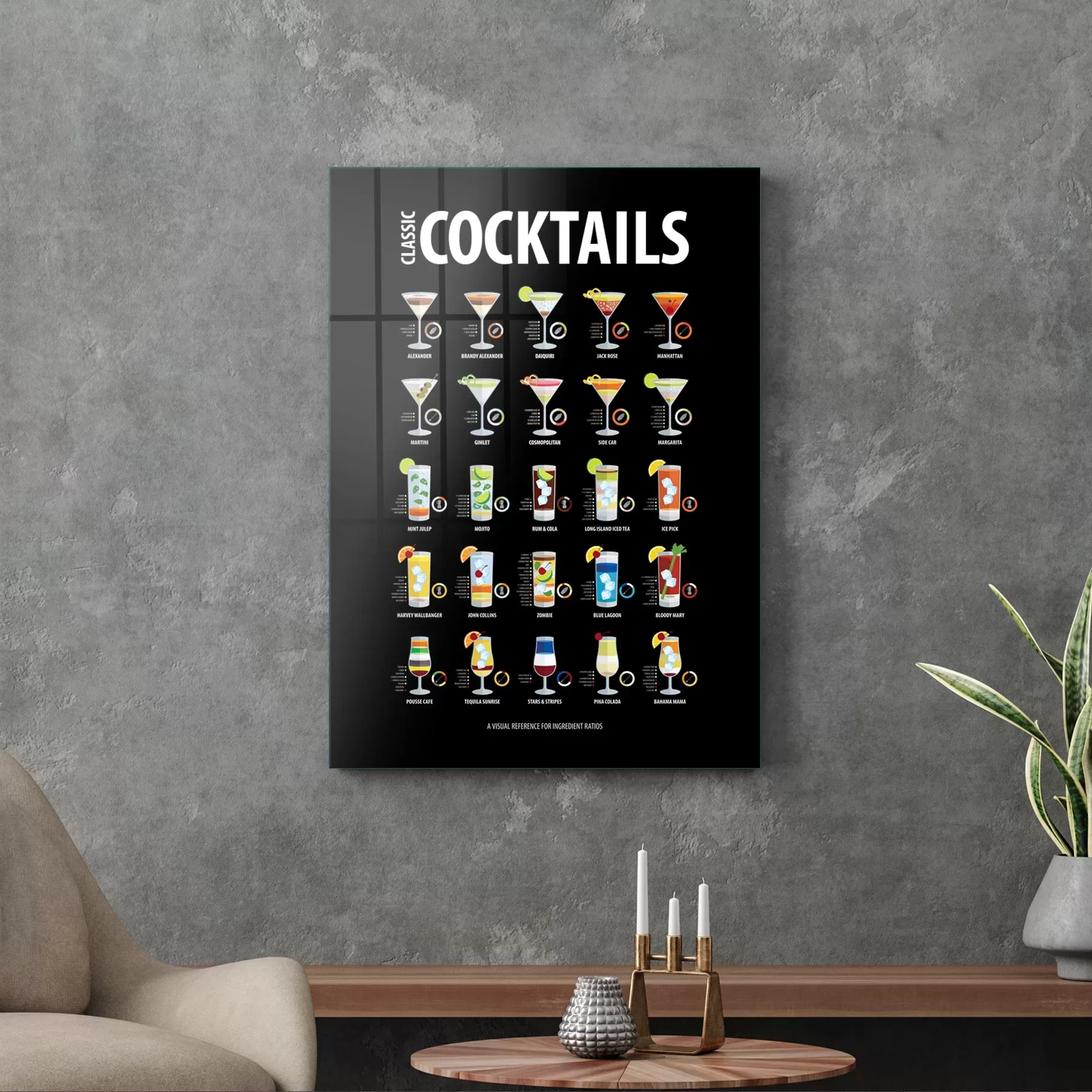 Picture of Decovetro Cam Tablo Cocktails 50x70 cm