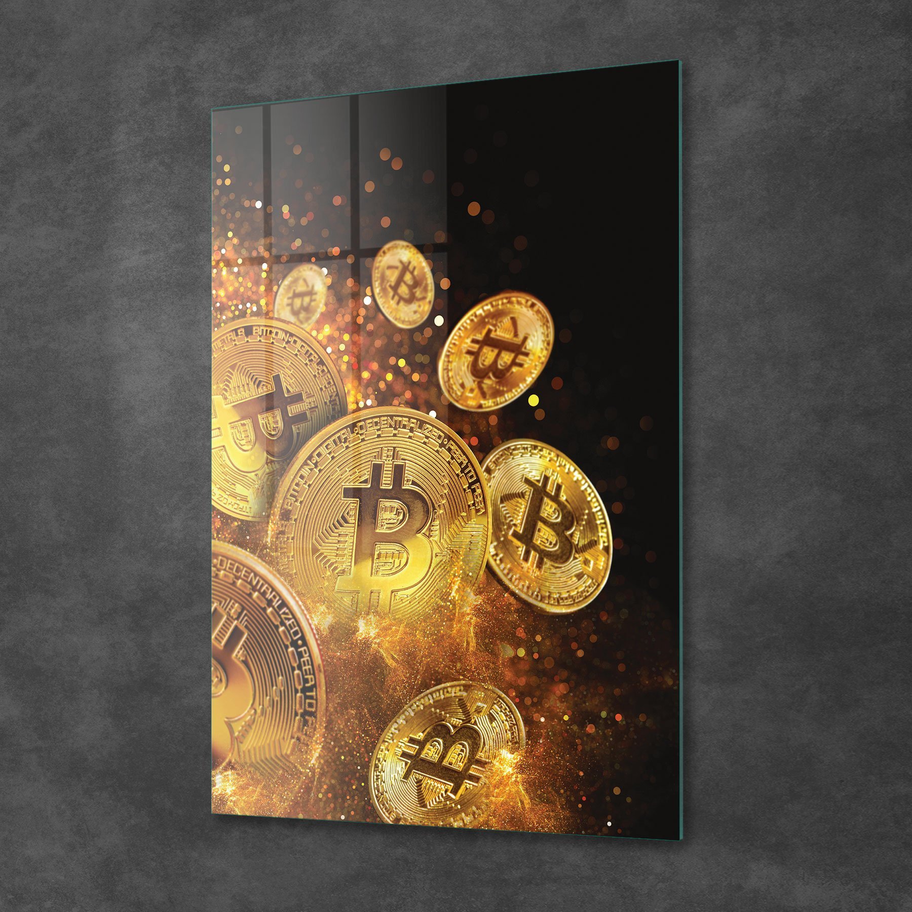 Picture of Decovetro Cam Tablo Bitcoin Gold 50x70 cm
