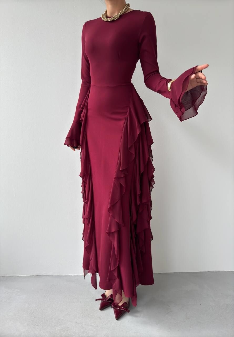 Picture of Rel Fırfır Detay Elbise