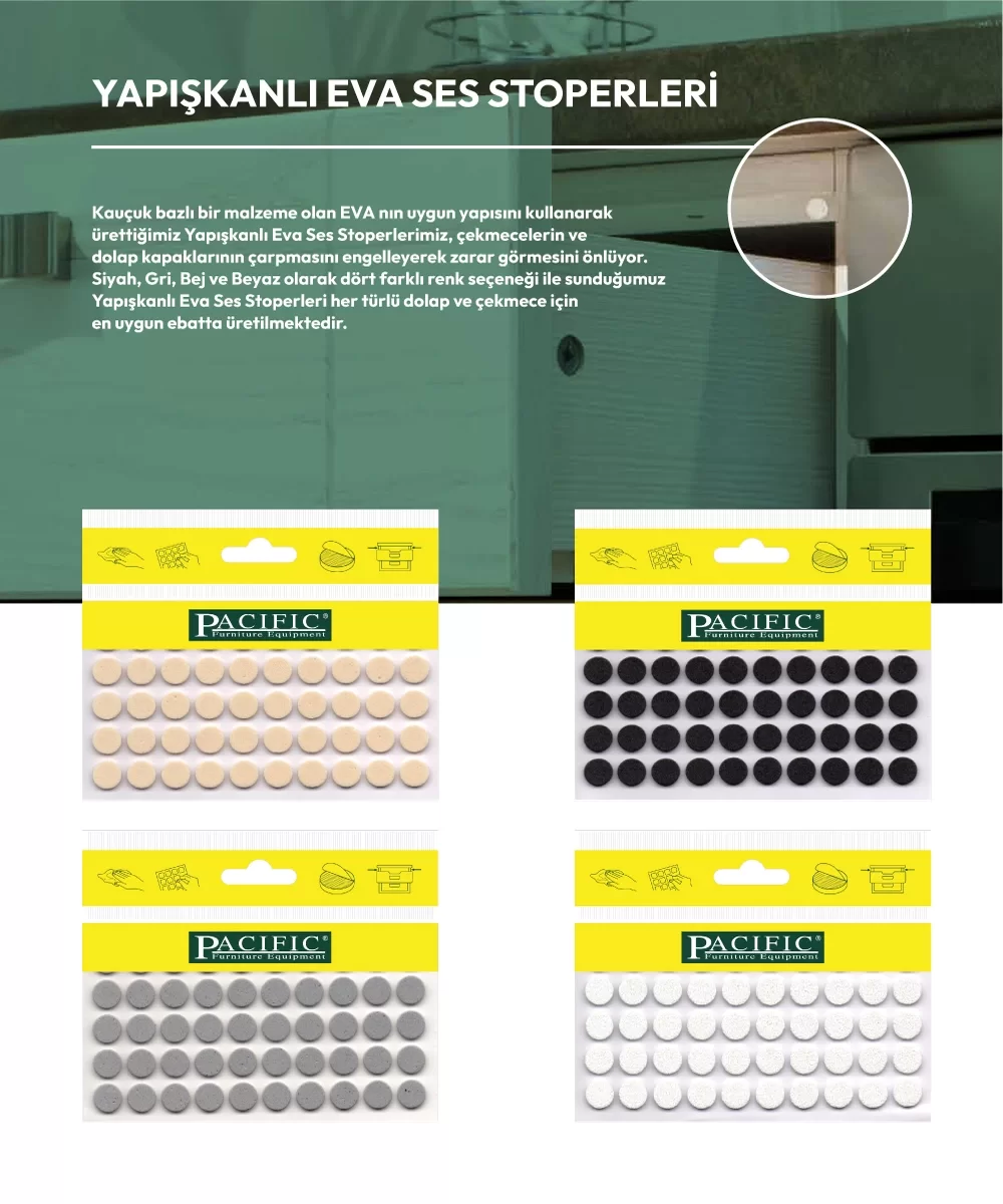 Picture of Dolap Kapağı Çekmece için Yapışkanlı EVA Ses Yalıtım Stoperi - BEYAZ