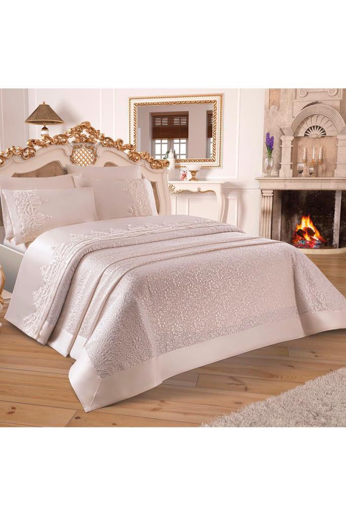 Picture of Çeyizdiyarı Fransız Güpürlü Diana Pike Takımı Krem