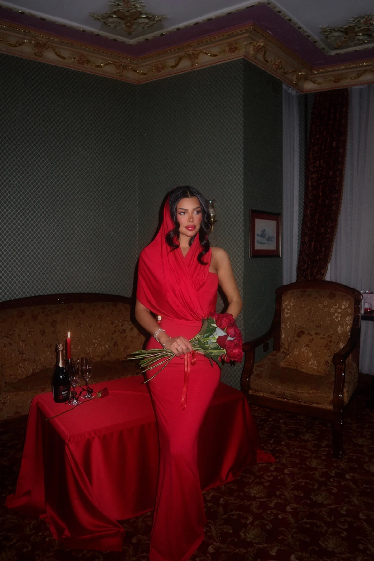 Picture of Red Coralie Long Dress