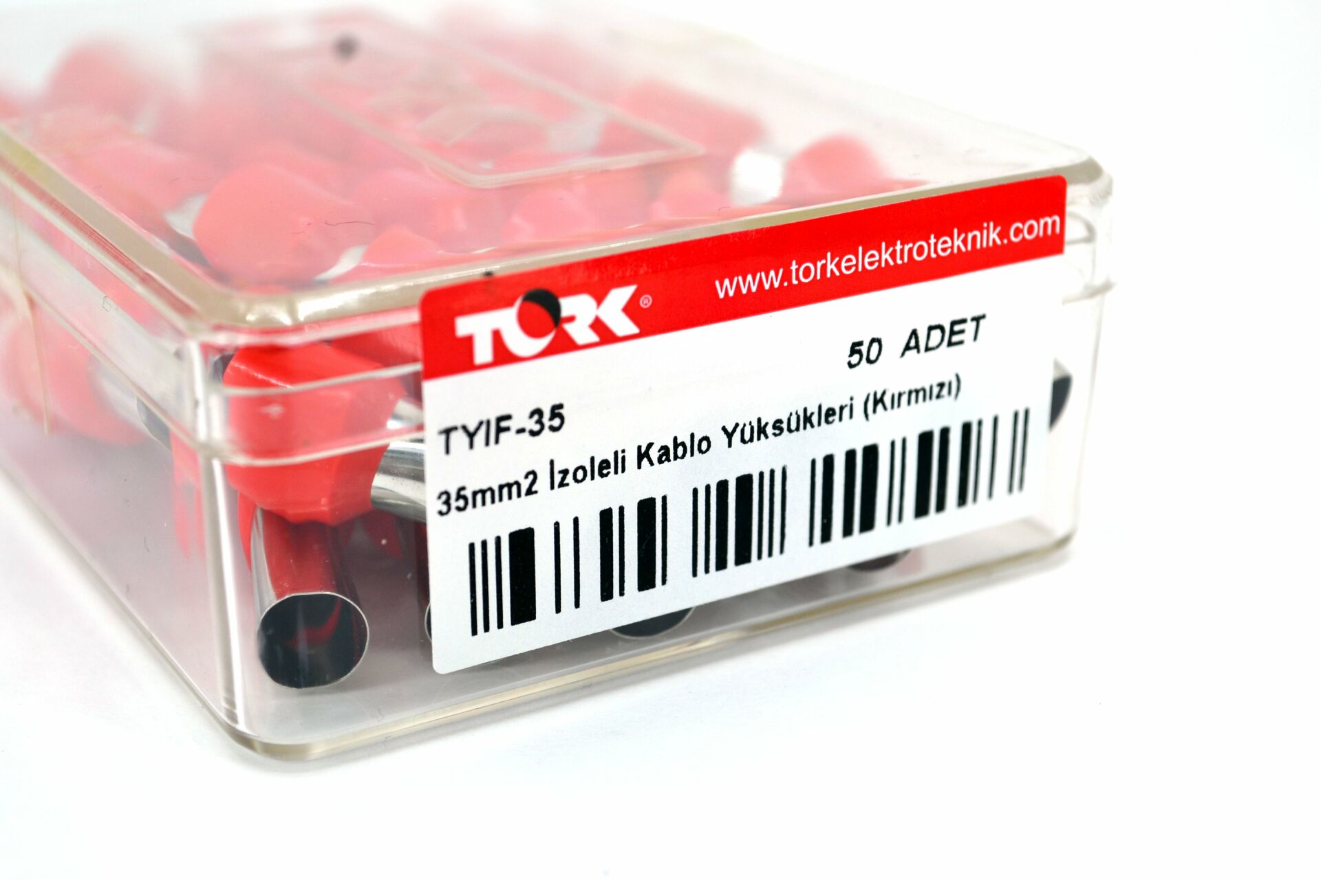 Picture of 50 Adet 35mm² Kablo Yüksüğü Bakır Kırmızı Yüksük MT-AKUY35