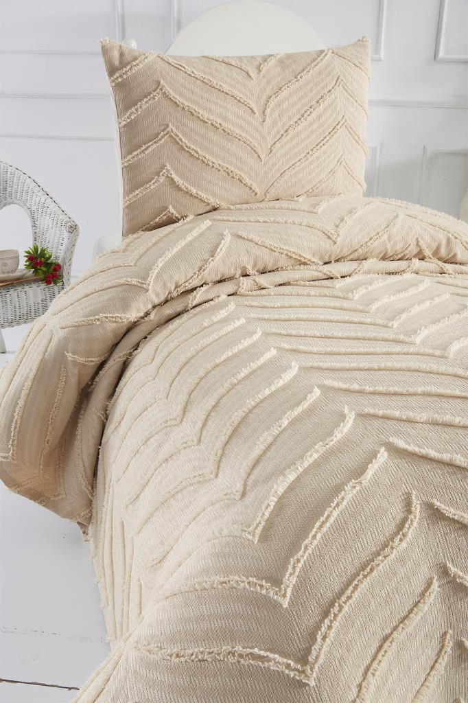 Picture of Çeyiz Diyarı Sementina 2 Parça Tek Kişilik Pike Takımı Bej